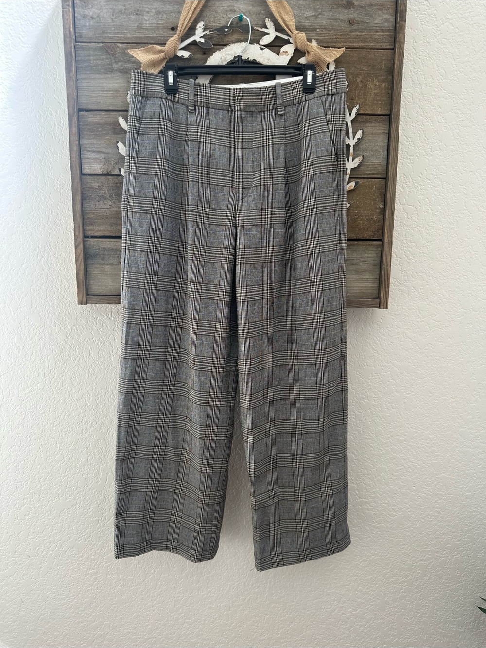 Madewell Slouchy Straight Plaid Dress Pants size 8 NWOT